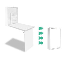 Load image into Gallery viewer, Artiss Foldable Desk with Bookshelf - White
