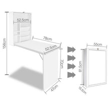 Load image into Gallery viewer, Artiss Foldable Desk with Bookshelf - White
