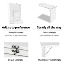 Load image into Gallery viewer, Artiss Foldable Desk with Bookshelf - White
