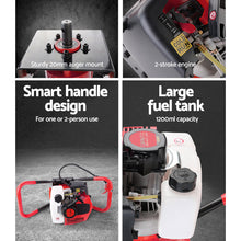 Load image into Gallery viewer, Giantz Post Hole Digger Only 66CC Petrol Motor Drill Borer Fence Auger Bits
