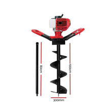 Load image into Gallery viewer, Giantz 66CC Post Hole Digger Petrol Earth Auger Bits Drill Borer Fence
