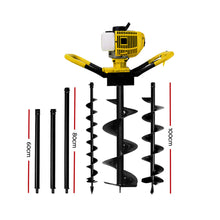 Load image into Gallery viewer, Giantz 80CC Post Hole Digger Petrol Drill Auger Borer Fence Extension Bits
