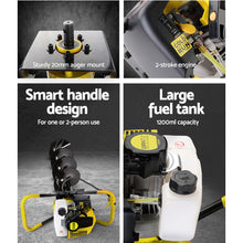 Load image into Gallery viewer, Giantz 80CC Post Hole Digger Petrol Drill Auger Borer Fence Extension Bits
