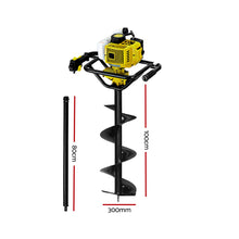 Load image into Gallery viewer, Giantz 92CC Post Hole Digger Petrol Auger Drill Borer Fence Earth Power 300mm
