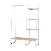 Load image into Gallery viewer, Closet Storage Rack Clothes Hanger Shelf Garment Rail Stand Wardrobe Organiser White
