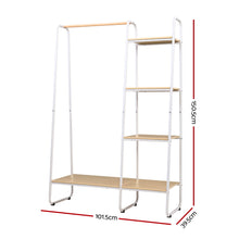 Load image into Gallery viewer, Closet Storage Rack Clothes Hanger Shelf Garment Rail Stand Wardrobe Organiser White
