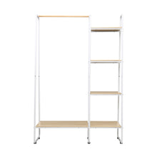 Load image into Gallery viewer, Closet Storage Rack Clothes Hanger Shelf Garment Rail Stand Wardrobe Organiser White
