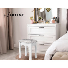Load image into Gallery viewer, Artiss Dressing Table Stool Bedroom White Make Up Chair Fabric Furniture

