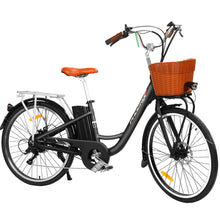 Load image into Gallery viewer, Phoenix 26" Electric Bike Bicycle eBike e-Bike Motorized City Battery Basket Black
