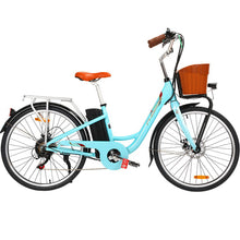 Load image into Gallery viewer, Phoenix 26" Electric Bike Bicycle eBike e-Bike Motorized City Battery Basket Blue
