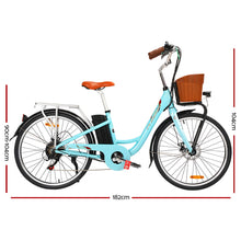 Load image into Gallery viewer, Phoenix 26" Electric Bike Bicycle eBike e-Bike Motorized City Battery Basket Blue
