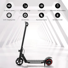 Load image into Gallery viewer, Electric Scooter 130W 16KM/H LED Light Folding Portable For Kids Teens Black
