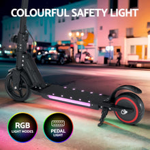Load image into Gallery viewer, Electric Scooter 130W 16KM/H LED Light Folding Portable For Kids Teens Black
