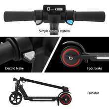 Load image into Gallery viewer, Electric Scooter 130W 16KM/H LED Light Folding Portable For Kids Teens Black
