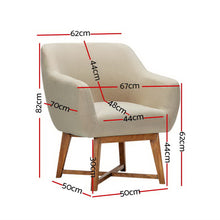 Load image into Gallery viewer, Artiss Fabric Tub Lounge Armchair - Beige
