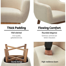 Load image into Gallery viewer, Artiss Fabric Tub Lounge Armchair - Beige
