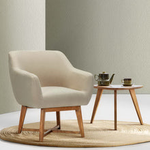 Load image into Gallery viewer, Artiss Fabric Tub Lounge Armchair - Beige
