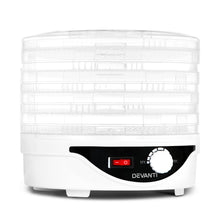 Load image into Gallery viewer, Devanti 5 Trays Food Dehydrator Fruit Dehydrators Pet Beef Jerky Dryer White
