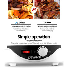 Load image into Gallery viewer, Devanti 5 Trays Food Dehydrator Fruit Dehydrators Pet Beef Jerky Dryer White
