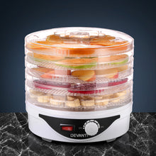 Load image into Gallery viewer, Devanti 5 Trays Food Dehydrator Fruit Dehydrators Pet Beef Jerky Dryer White
