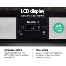Load image into Gallery viewer, Devanti Food Dehydrator with 5 Trays - Silver
