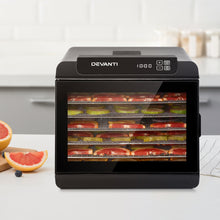 Load image into Gallery viewer, Devanti 6 Tray Food Dehydrators Commercial Beef Jerky Maker Fruit Dryer Black

