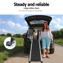Load image into Gallery viewer, i.Pet Dog Ramp Dog Steps Pet Car Travel Step Stair Foldable Portable Ladder Aluminium
