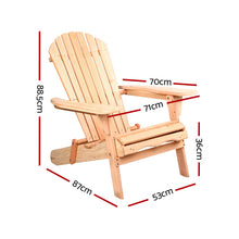 Load image into Gallery viewer, Gardeon Set of 2 Patio Furniture Outdoor Chairs Beach Chair Wooden Adirondack Garden Lounge
