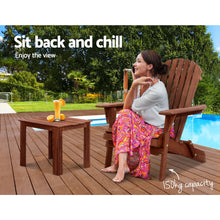 Load image into Gallery viewer, 2PC Foldable Outdoor Wooden Adirondack Lounge Chairs Table Set
