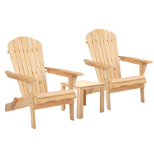 Load image into Gallery viewer, Gardeon 3 Piece Wooden Outdoor Beach Chair and Table Set
