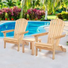 Load image into Gallery viewer, Gardeon 3 Piece Wooden Outdoor Beach Chair and Table Set
