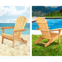 Load image into Gallery viewer, Gardeon 3 Piece Wooden Outdoor Beach Chair and Table Set
