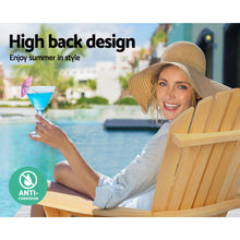 Load image into Gallery viewer, Gardeon 3 Piece Wooden Outdoor Beach Chair and Table Set
