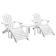 Load image into Gallery viewer, 3PC Outdoor Wooden Adirondack Lounge Chairs Table Set - White
