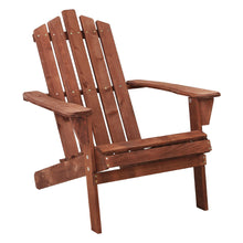 Load image into Gallery viewer, Gardeon Outdoor Sun Lounge Beach Chairs Table Setting Wooden Adirondack Patio Brown Chair
