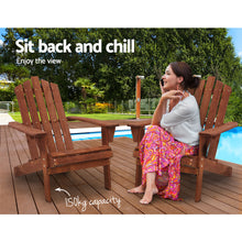 Load image into Gallery viewer, Gardeon Outdoor Sun Lounge Beach Chairs Table Setting Wooden Adirondack Patio Brown Chair
