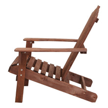 Load image into Gallery viewer, 3PC Outdoor Wooden Adirondack Lounge Chairs Table Set - Brwon
