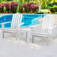 Load image into Gallery viewer, 3PC Outdoor Wooden Adirondack Lounge Chairs Table Set - White
