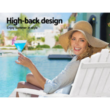 Load image into Gallery viewer, 3PC Outdoor Wooden Adirondack Lounge Chairs Table Set - White
