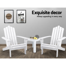 Load image into Gallery viewer, 3PC Outdoor Wooden Adirondack Lounge Chairs Table Set - White
