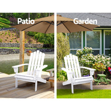 Load image into Gallery viewer, 3PC Outdoor Wooden Adirondack Lounge Chairs Table Set - White
