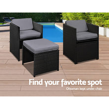 Load image into Gallery viewer, Gardeon 11 Piece PE Wicker Outdoor Dining Set - Black
