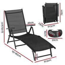 Load image into Gallery viewer, Gardeon Sun Lounge Outdoor Lounger Recliner Chair Foldable Patio Furniture
