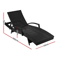 Load image into Gallery viewer, Gardeon Outdoor Sun Lounge - Black
