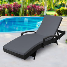 Load image into Gallery viewer, Gardeon Outdoor Sun Lounge - Black
