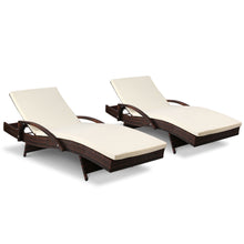 Load image into Gallery viewer, Gardeon Set of 2 Sun Lounge Outdoor Furniture Day Bed Rattan Wicker Lounger Patio
