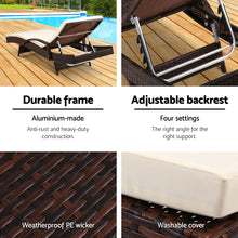 Load image into Gallery viewer, Gardeon Set of 2 Sun Lounge Outdoor Furniture Day Bed Rattan Wicker Lounger Patio

