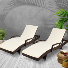Load image into Gallery viewer, Gardeon Set of 2 Sun Lounge Outdoor Furniture Day Bed Rattan Wicker Lounger Patio
