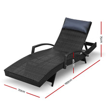 Load image into Gallery viewer, Gardeon Outdoor Sun Lounge Furniture Day Bed Wicker Pillow Sofa Set
