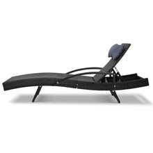 Load image into Gallery viewer, Gardeon Set of 2 Sun Lounge Outdoor Furniture Wicker Lounger Rattan Day Bed Garden Patio Black
